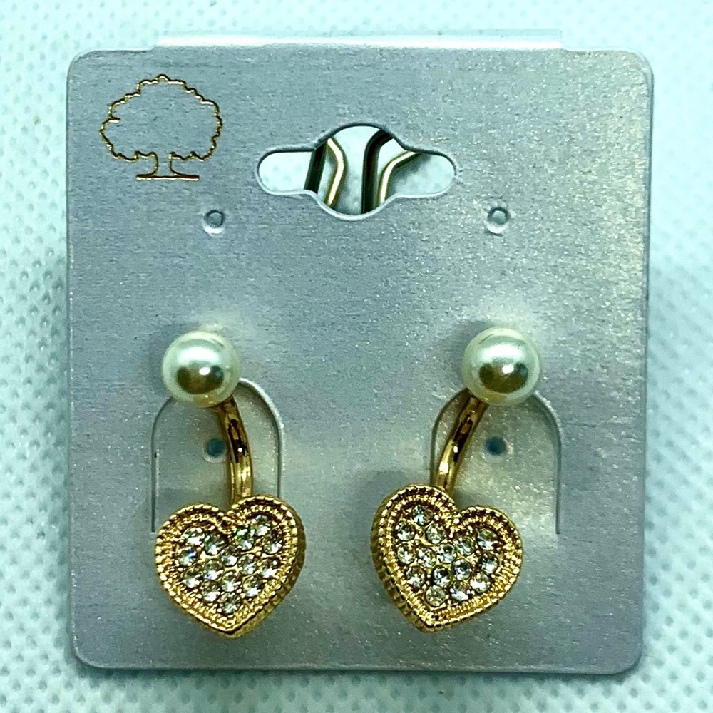 Crystal Pave’ Front Back Earrings